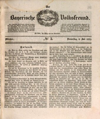Der bayerische Volksfreund Donnerstag 4. Juli 1839