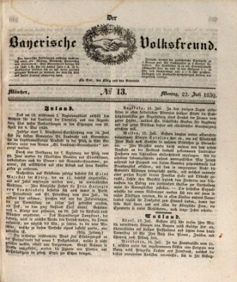 Der bayerische Volksfreund Montag 22. Juli 1839