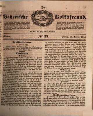 Der bayerische Volksfreund Freitag 14. Februar 1840