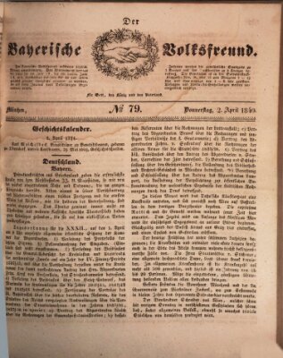 Der bayerische Volksfreund Donnerstag 2. April 1840