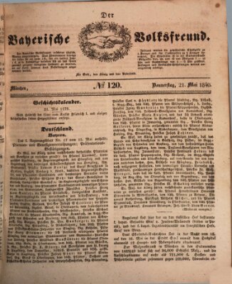 Der bayerische Volksfreund Donnerstag 21. Mai 1840