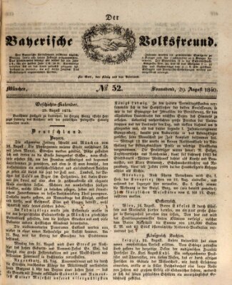 Der bayerische Volksfreund Samstag 29. August 1840