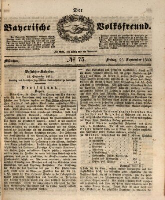 Der bayerische Volksfreund Freitag 25. September 1840