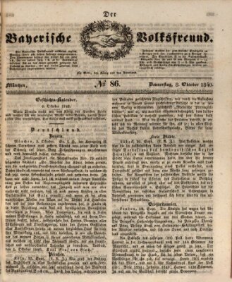 Der bayerische Volksfreund Donnerstag 8. Oktober 1840
