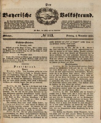 Der bayerische Volksfreund Sonntag 8. November 1840