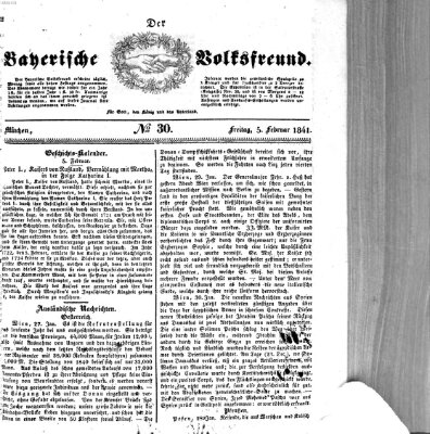 Der bayerische Volksfreund Freitag 5. Februar 1841