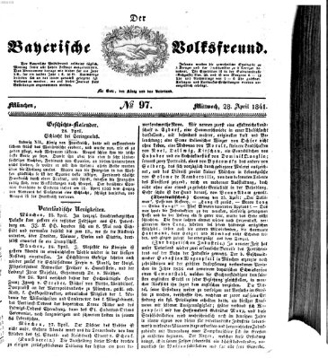 Der bayerische Volksfreund Mittwoch 28. April 1841