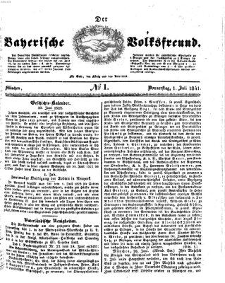 Der bayerische Volksfreund Donnerstag 1. Juli 1841