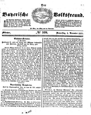 Der bayerische Volksfreund Donnerstag 4. November 1841
