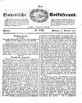 Der bayerische Volksfreund Mittwoch 10. November 1841