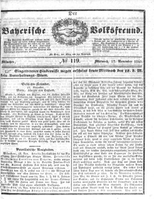 Der bayerische Volksfreund Mittwoch 17. November 1841