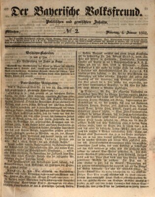 Der bayerische Volksfreund Dienstag 4. Januar 1842