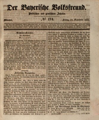 Der bayerische Volksfreund Freitag 23. September 1842