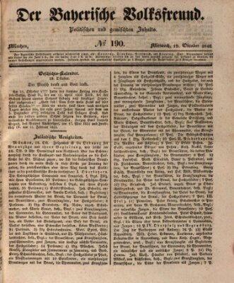 Der bayerische Volksfreund Mittwoch 19. Oktober 1842