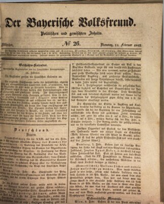 Der bayerische Volksfreund Dienstag 14. Februar 1843