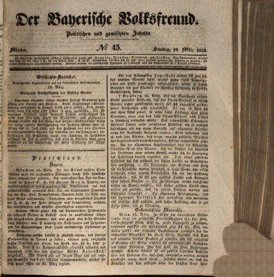 Der bayerische Volksfreund Sonntag 19. März 1843