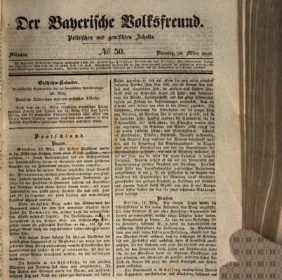 Der bayerische Volksfreund Dienstag 28. März 1843
