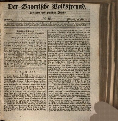 Der bayerische Volksfreund Mittwoch 24. Mai 1843