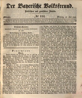 Der bayerische Volksfreund Dienstag 18. Juli 1843