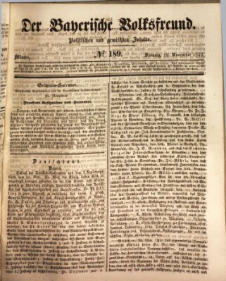 Der bayerische Volksfreund Sonntag 26. November 1843