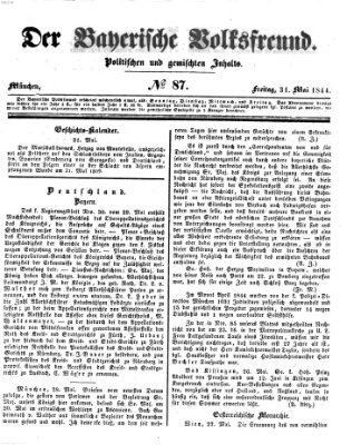 Der bayerische Volksfreund Freitag 31. Mai 1844