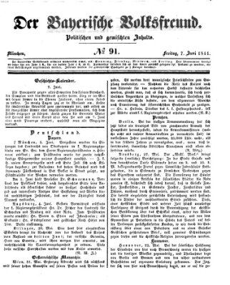 Der bayerische Volksfreund Freitag 7. Juni 1844