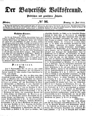 Der bayerische Volksfreund Sonntag 16. Juni 1844