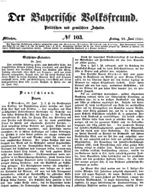 Der bayerische Volksfreund Freitag 28. Juni 1844