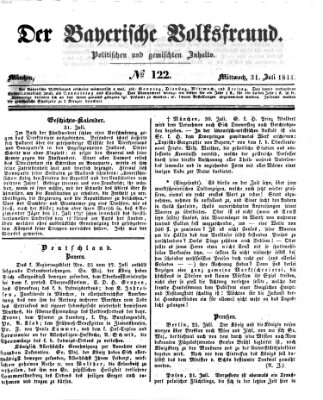 Der bayerische Volksfreund Mittwoch 31. Juli 1844