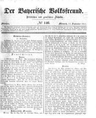 Der bayerische Volksfreund Mittwoch 11. September 1844