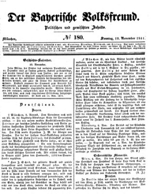 Der bayerische Volksfreund Sonntag 10. November 1844