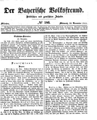 Der bayerische Volksfreund Mittwoch 20. November 1844