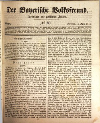 Der bayerische Volksfreund Dienstag 15. April 1845