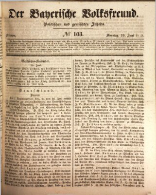 Der bayerische Volksfreund Sonntag 29. Juni 1845