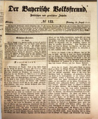 Der bayerische Volksfreund Dienstag 19. August 1845