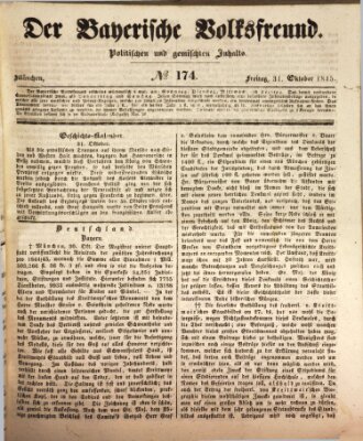Der bayerische Volksfreund Freitag 31. Oktober 1845