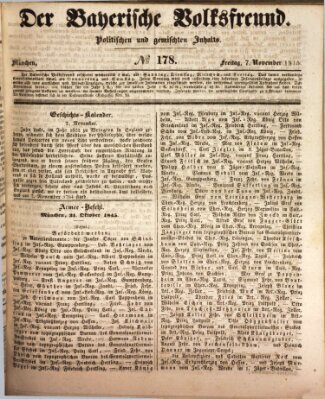 Der bayerische Volksfreund Freitag 7. November 1845