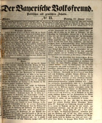Der bayerische Volksfreund Dienstag 27. Januar 1846