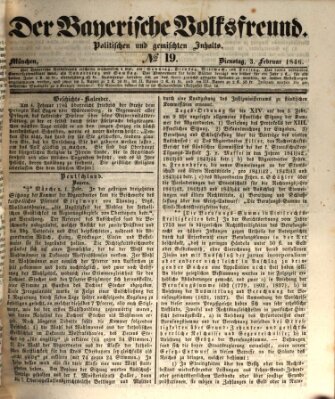 Der bayerische Volksfreund Dienstag 3. Februar 1846
