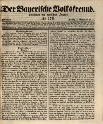 Der bayerische Volksfreund Freitag 6. November 1846