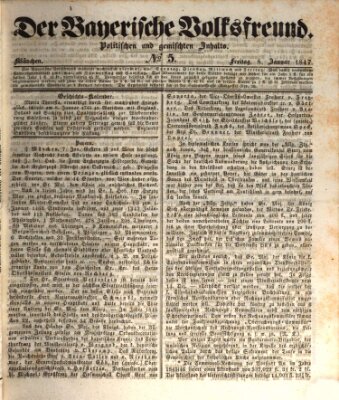 Der bayerische Volksfreund Freitag 8. Januar 1847