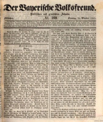 Der bayerische Volksfreund Sonntag 24. Oktober 1847