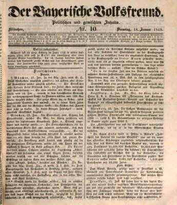 Der bayerische Volksfreund Dienstag 18. Januar 1848