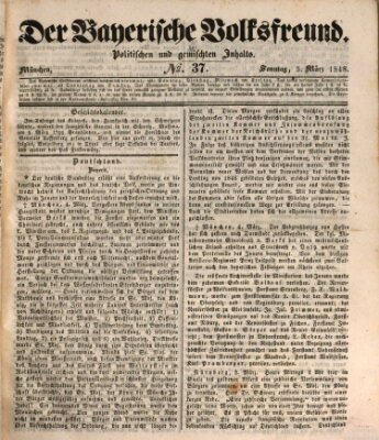 Der bayerische Volksfreund Sonntag 5. März 1848