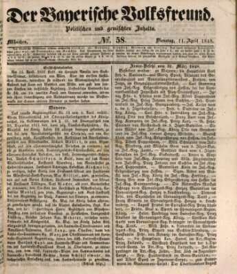 Der bayerische Volksfreund Dienstag 11. April 1848