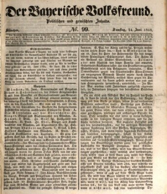 Der bayerische Volksfreund Samstag 24. Juni 1848