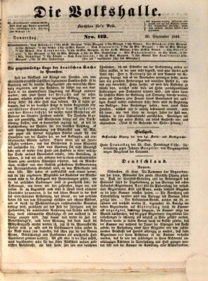 Die Volkshalle Donnerstag 20. September 1849