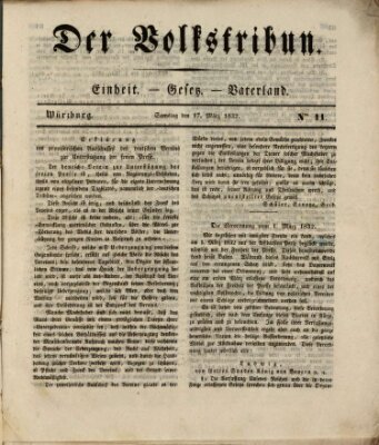 Der Volkstribun Samstag 17. März 1832