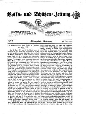 Volks- und Schützenzeitung Mittwoch 15. Januar 1862
