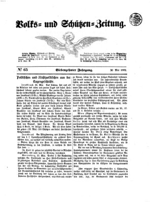Volks- und Schützenzeitung Freitag 30. Mai 1862